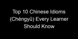 Read more about the article Top 10 Chinese Idioms (Chéngyǔ) Every Learner Should Know