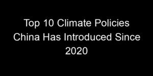 Read more about the article Top 10 Climate Policies China Has Introduced Since 2020