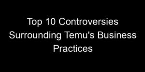 Read more about the article Top 10 Controversies Surrounding Temu’s Business Practices