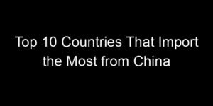 Read more about the article Top 10 Countries That Import the Most from China