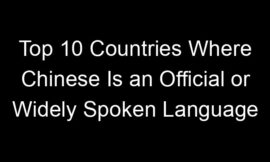 Top 10 Countries Where Chinese Is an Official or Widely Spoken Language