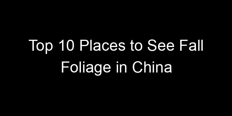 Read more about the article Top 10 Places to See Fall Foliage in China