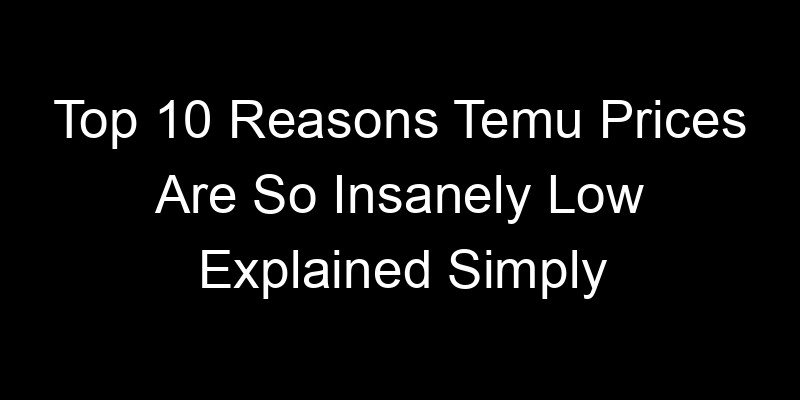You are currently viewing Top 10 Reasons Temu Prices Are So Insanely Low Explained Simply