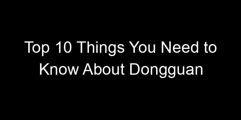 You are currently viewing Top 10 Things You Need to Know About Dongguan