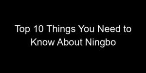 Read more about the article Top 10 Things You Need to Know About Ningbo