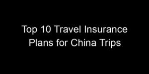 Read more about the article Top 10 Travel Insurance Plans for China Trips
